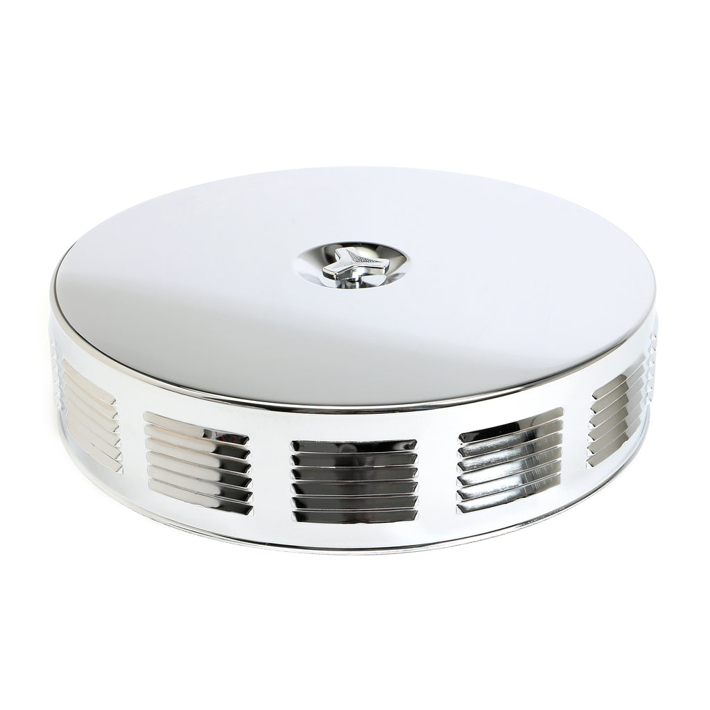 Louvered-Corvettestyle-Air-Cleaner-Set;-14-In.-X-3-In.-518-In.-Neckchrome195964-Pontiac-Engine