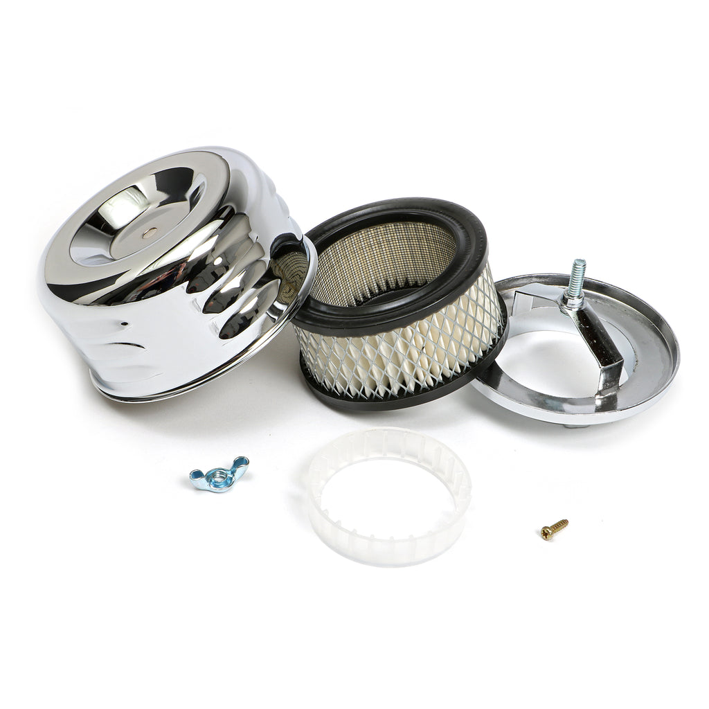 Louvered-Style-Air-Cleaner;-458-In.-Dia.;-2116-In.-Or-258-In.-Neckchrome195964-Pontiac-Engin