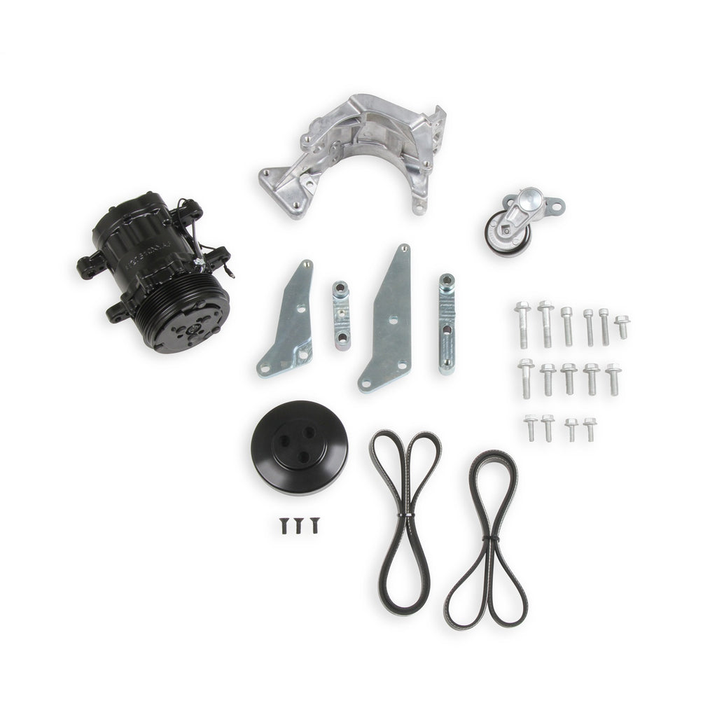 Low-Mount-Ls-Drive-System-(AC)-W-Sanden-Sd7-Compressor---Passengers-Side--Black-Finish