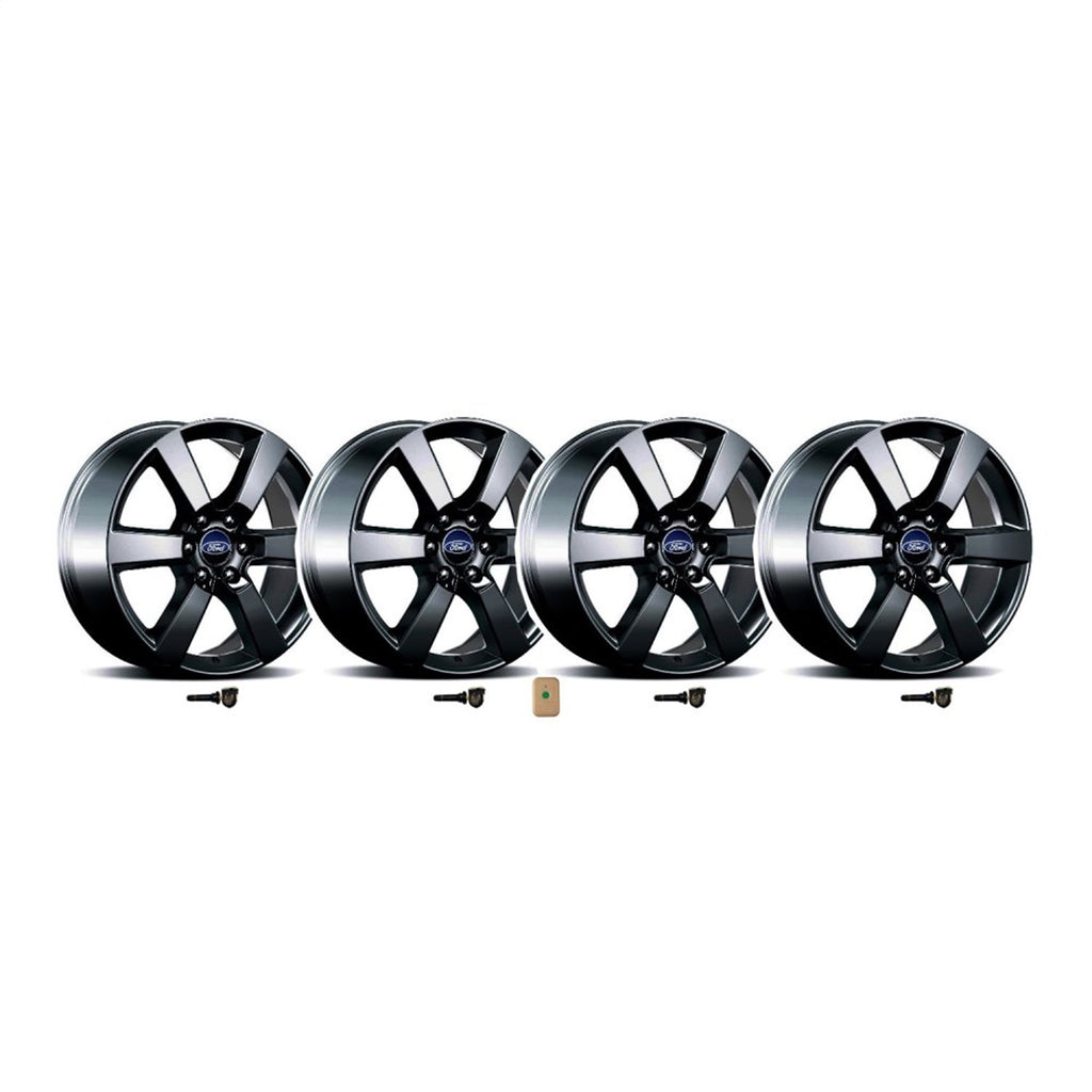 Ford Performance Parts M-1007K-P20XB 2015-2020 F-150 20" X 8.5" Six Spoke Wheel Set With TPMS Kit-Matte Black for Select Ford F-150