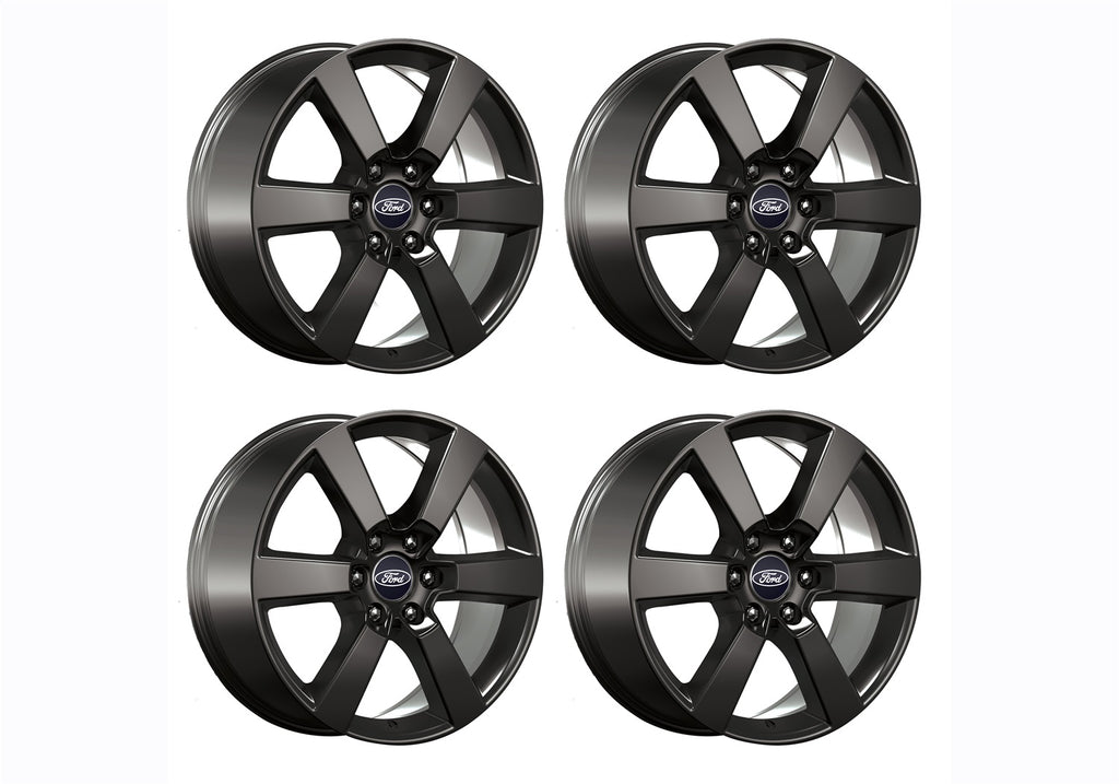 Ford Performance Parts M-1007K-P20XB 2015-2020 F-150 20" X 8.5" Six Spoke Wheel Set With TPMS Kit-Matte Black for Select Ford F-150