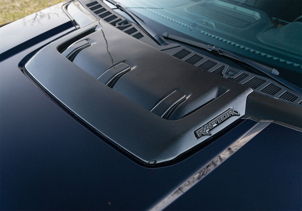 Ford Performance Parts M-16628-FG 2021-2025 F-150 Raptor Carbon Fiber Hood Vent & Trim-Gloss for Select Ford F-150