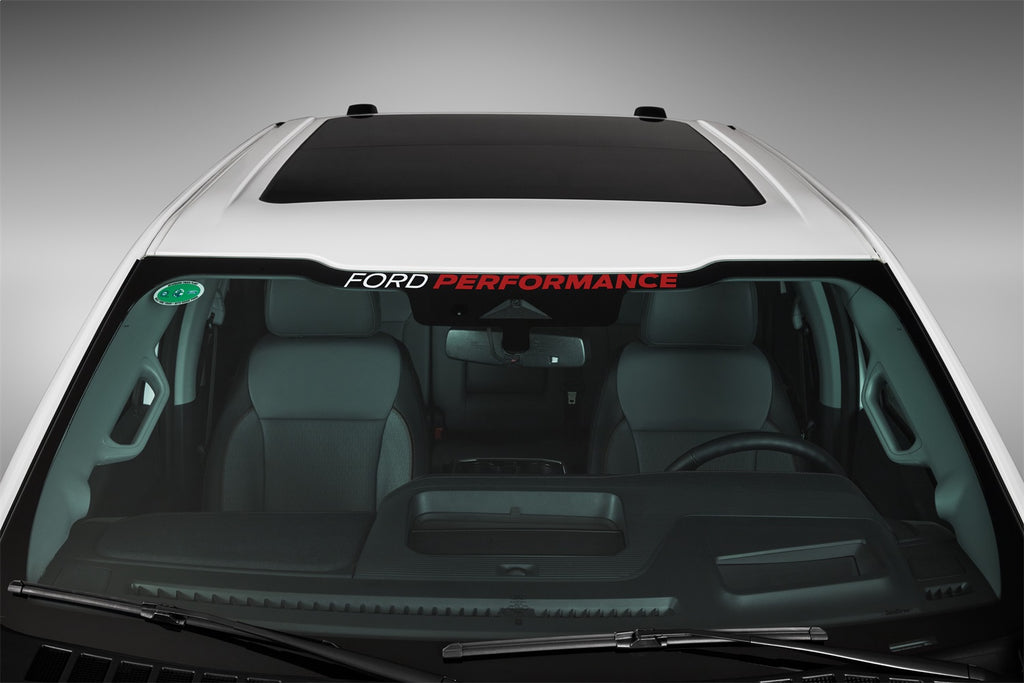 Ford Performance Parts M-1820-WR Ford Performance F-Series Windshield Banner-White/Red for Select Ford F-150, Ford F-250 Super Duty, Ford F-350 Super Duty, Ford F-450 Super Duty, Ford F-550 Super Duty, Ford F-600 Super Duty