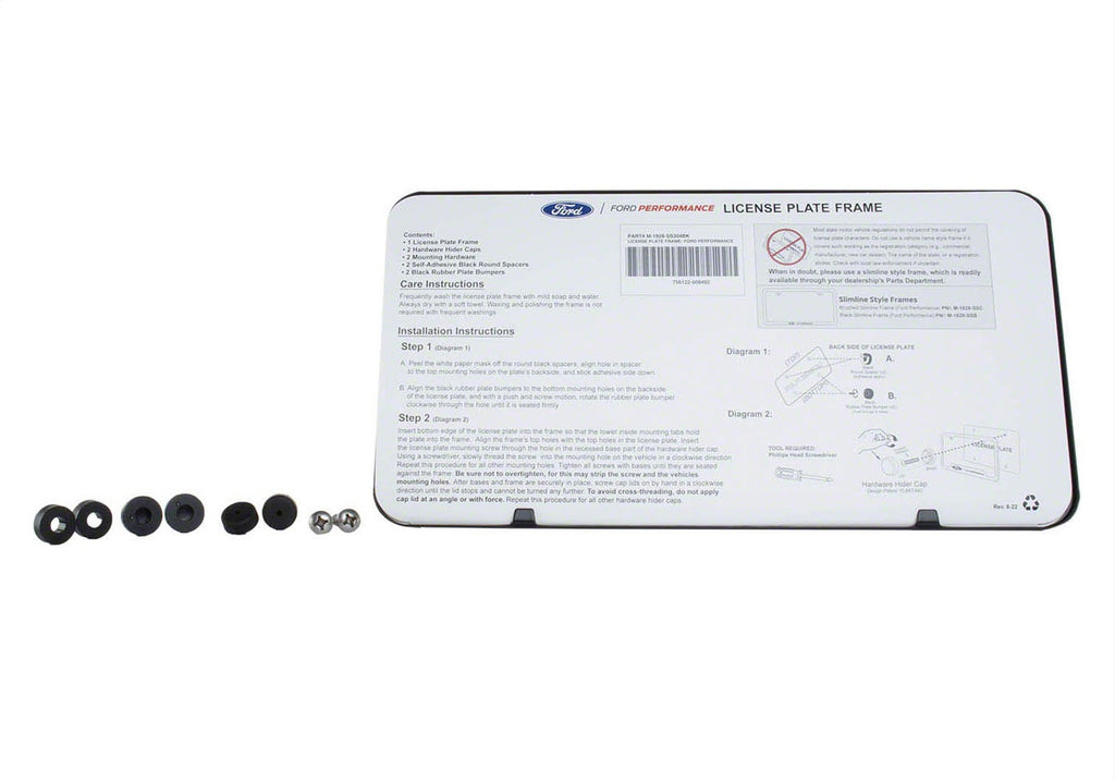 Ford Performance Parts M-1828-SS304BK Ford Performance License Plate Frame-Black Stainless Steel