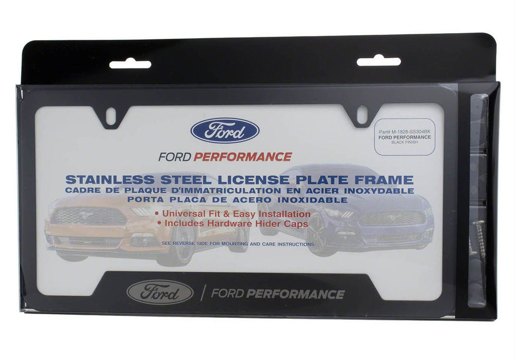 Ford Performance Parts M-1828-SS304BK Ford Performance License Plate Frame-Black Stainless Steel