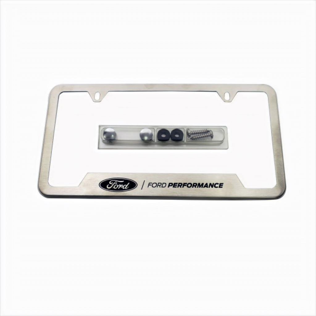 Ford Performance Parts M-1828-SS304C Ford Performance License Plate Frame-Brushed Stainless Steel