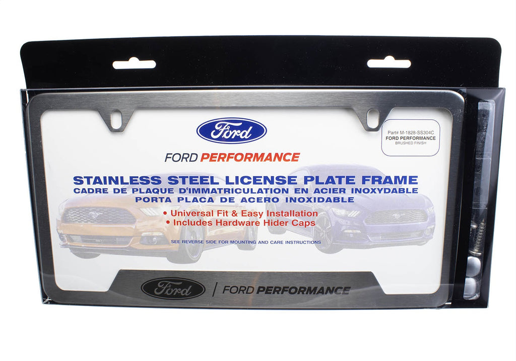 Ford Performance Parts M-1828-SS304C Ford Performance License Plate Frame-Brushed Stainless Steel