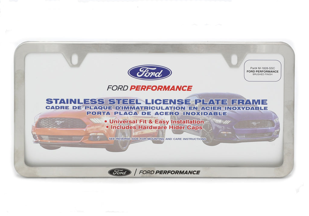 Ford Performance Parts M-1828-SSC Ford Performance Slim License Plate Frame-Brushed Stainless Steel
