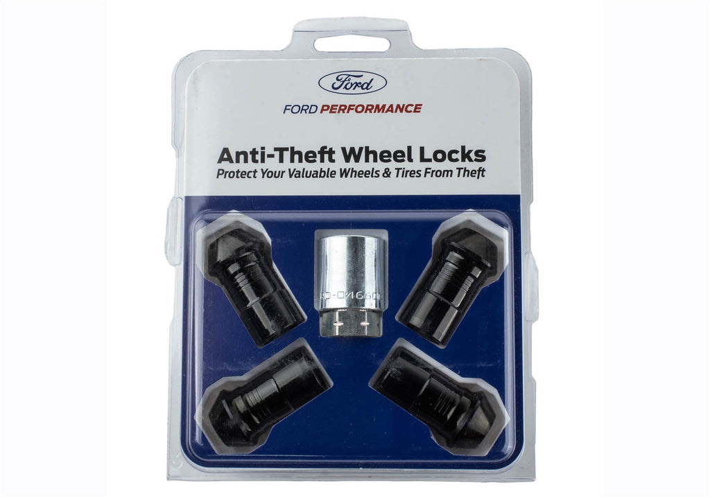 Ford Performance Parts M-1A043-A M14 X 1.5 Black Security Lug Nut Kit of 4 for Select Ford Edge, Ford Expedition, Ford Explorer, Ford F-150, Ford Fusion, Ford GT, Ford Maverick, Ford Mustang, Ford Mustang Mach-E, Lincoln Aviator, Lincoln MKX, Lincoln