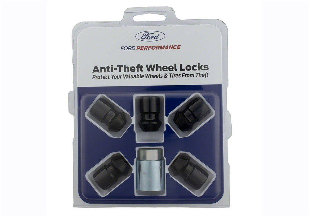Ford Performance Parts M-1A043-B5 M12X1.5 Black Security Lug Nut Kit of 5 for Select Ford Bronco