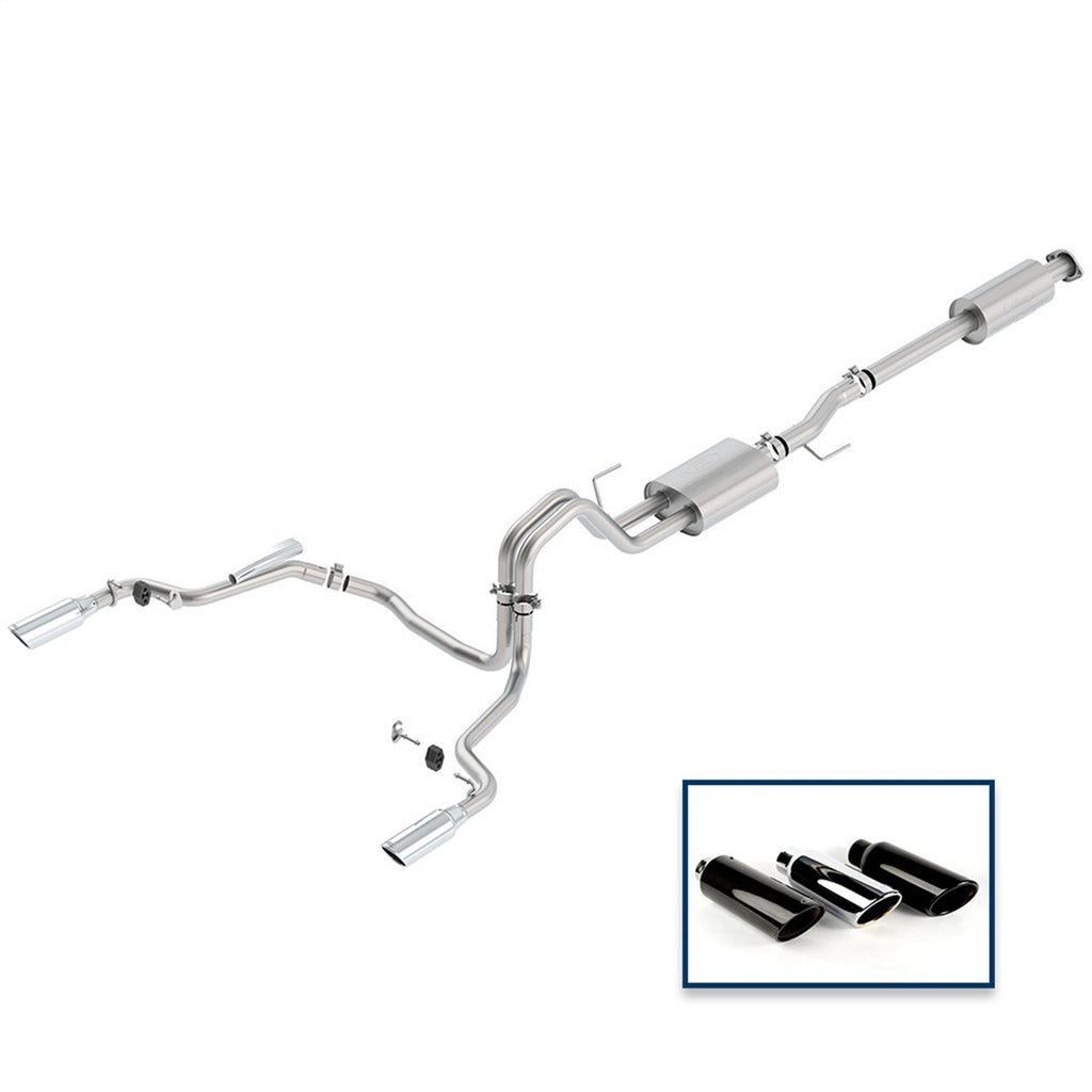 Ford Performance Parts M-5200-F1550DSCA 2015-2020 F-150 2.7L, 3.5L & 5.0L Sport Exhaust System-Rear Exit, Chrome Tips for Select Ford F-150