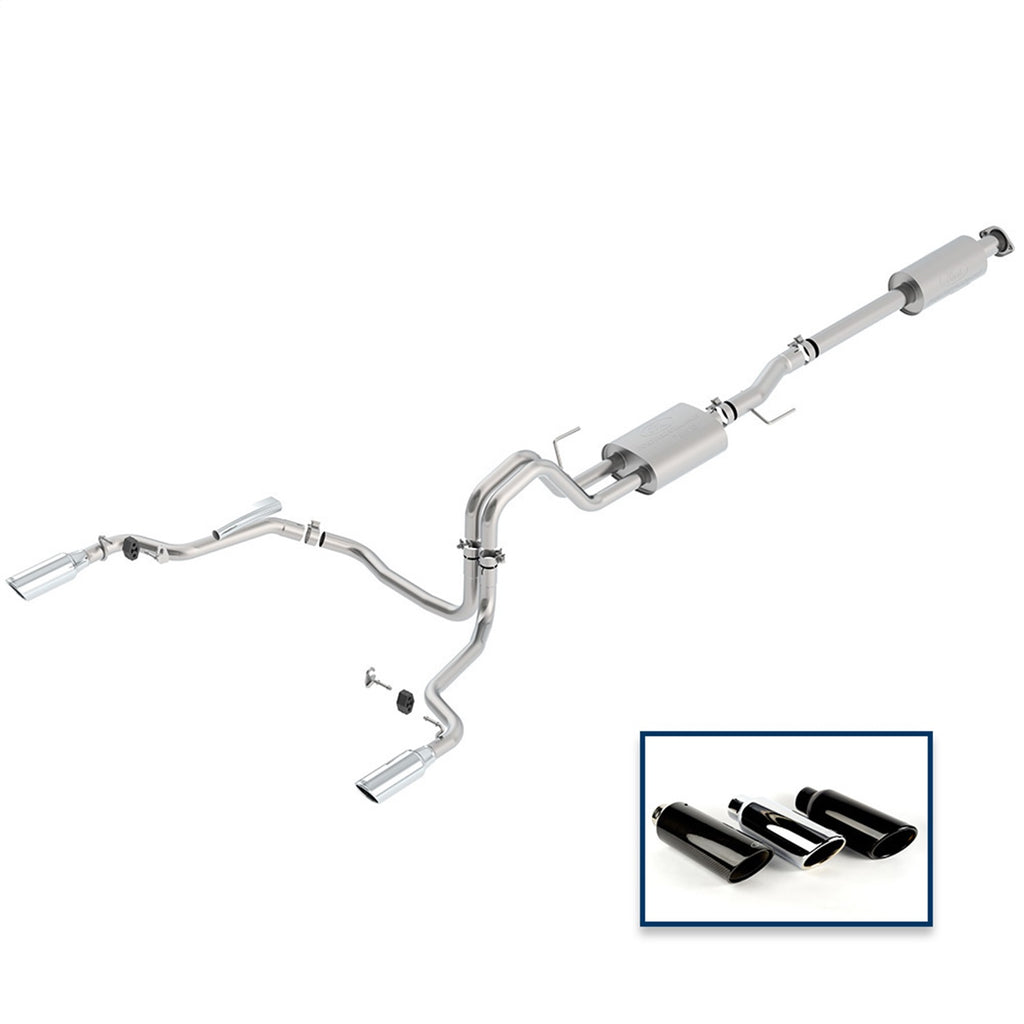 Ford Performance Parts M-5200-F1550DTCA 2015-2020 F-150 2.7L, 3.5L & 5.0L Touring Exhaust System-Rear Exit, Chrome Tips for Select Ford F-150