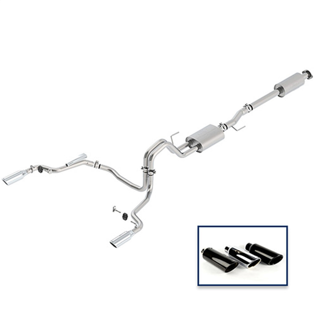 Ford Performance Parts M-5200-F1550DTCA 2015-2020 F-150 2.7L, 3.5L & 5.0L Touring Exhaust System-Rear Exit, Chrome Tips for Select Ford F-150