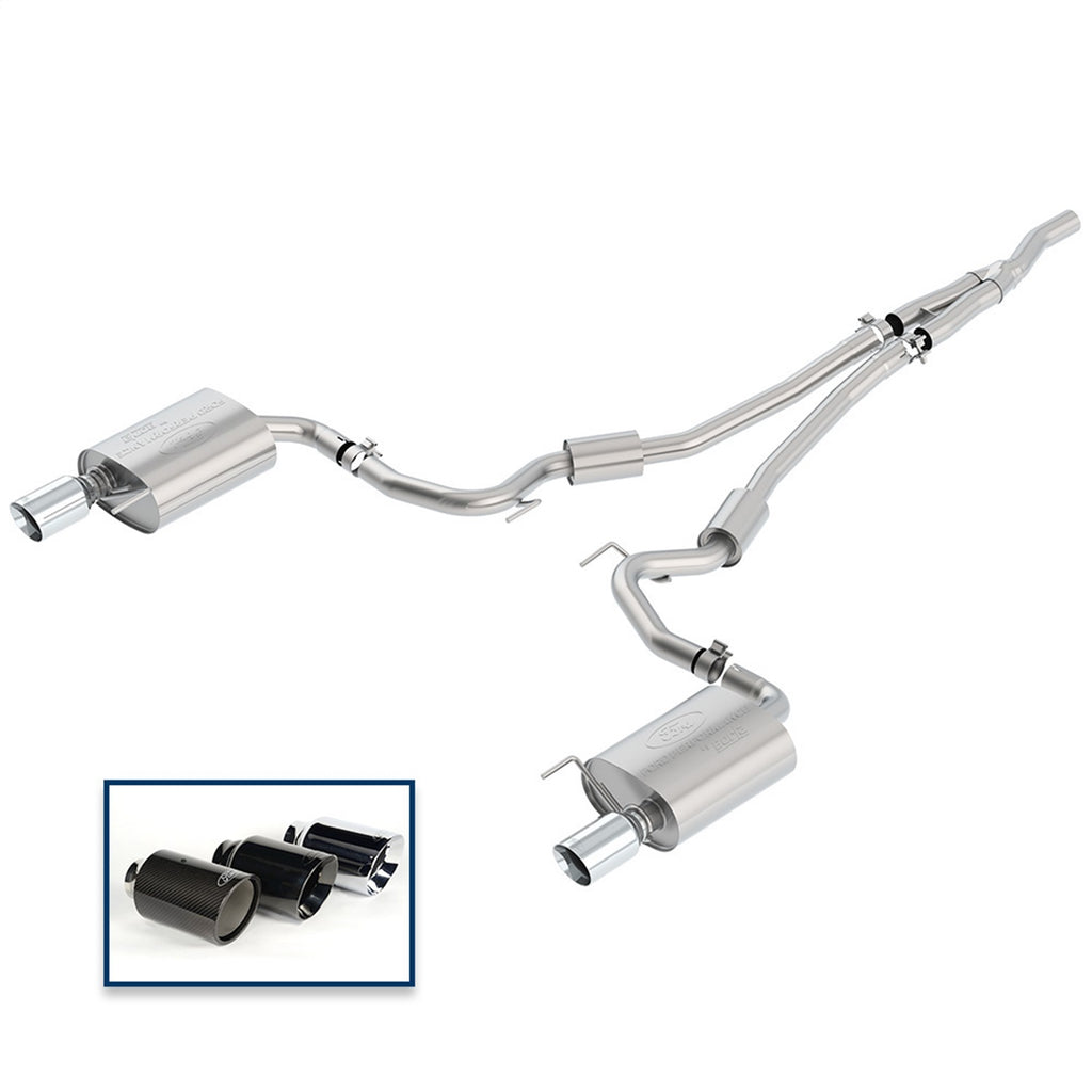 Ford Performance Parts M-5200-M4SCA 2015-2023 Mustang 2.3L EcoBoost Cat-Back Sport Exhaust System With Chrome Tips for Select Ford Mustang