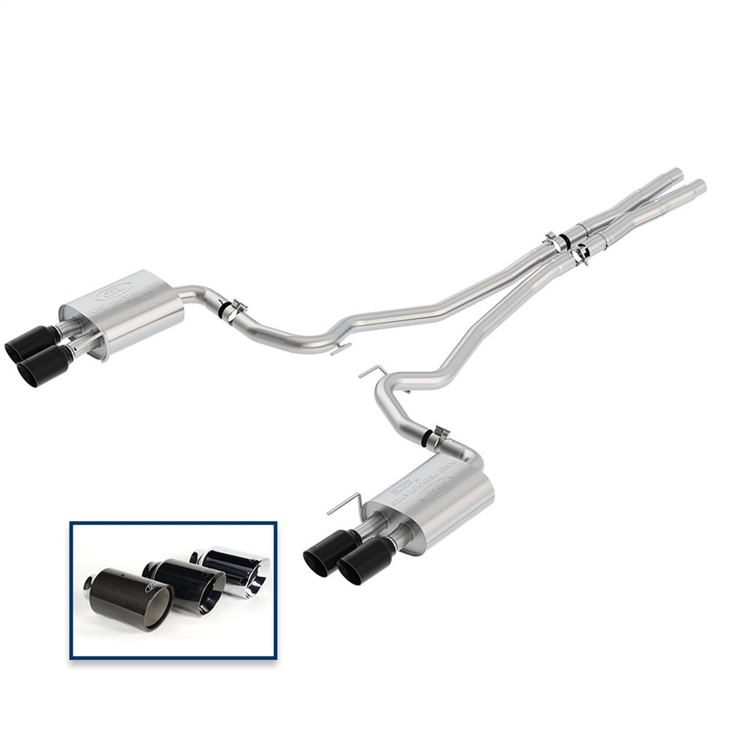 Ford Performance Parts M-5200-M8TBA 2018-2023 Mustang GT 5.0L Cat-Back Touring Exhaust System With Black Chrome Tips for Select Ford Mustang