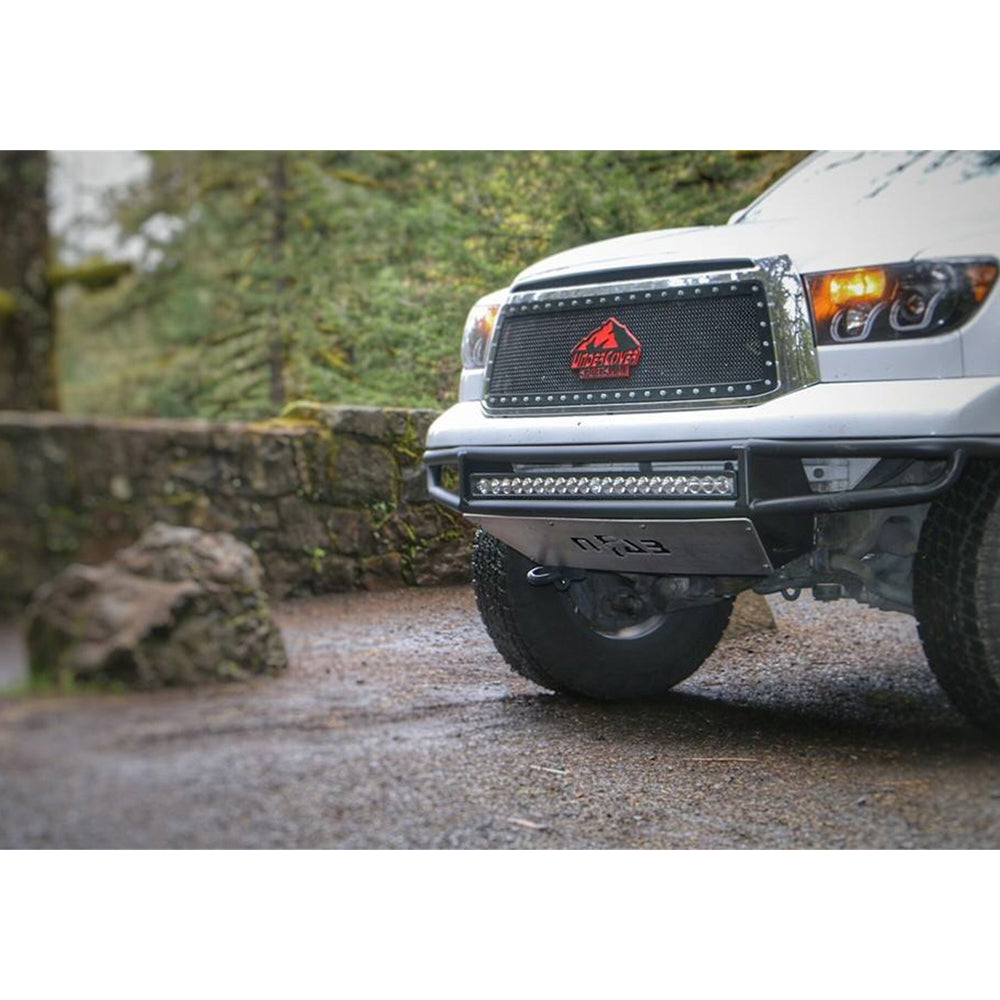 M-Rds-Front-Bumper-07-13-Toyota-Tundra---Gloss-Black-WSilver-Skid-Plate