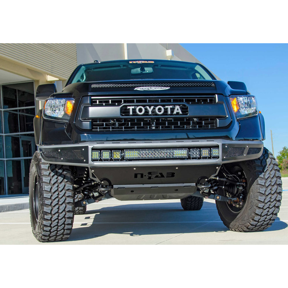 M-Rds-Front-Bumper-14-17-Toyota-Tundra---Tex.-Black-WSilver-Skid-Plate