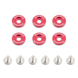 Mishimoto MMFW-SM-6RD  M6 X 1.0 Fender Washer And Bolt Kit, 16.7Mm Od, 6 Pcs, Red