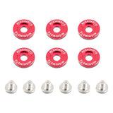 Mishimoto MMFW-LG-6RD  M6 X 1.0 Fender Washer And Bolt Kit, 20Mm Od, 6 Pcs, Red