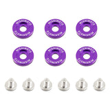 Mishimoto MMFW-LG-6PR  M6 X 1.0 Fender Washer And Bolt Kit, 20Mm Od, 6 Pcs, Purple