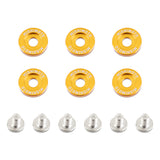 Mishimoto MMFW-LG-6GD  M6 X 1.0 Fender Washer And Bolt Kit, 20Mm Od, 6 Pcs, Gold