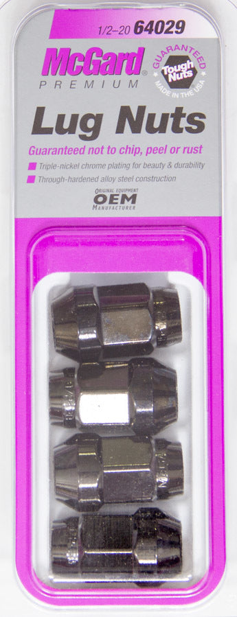 MCGARD 64029 Lug Nuts 1/2-20 4 Pack Bulge Cone Seat Black