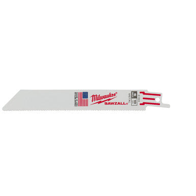 Milwaukee 48-00-5184 6" 18 TPI SAWZALL Blade for Medium Metal - 5 Pack