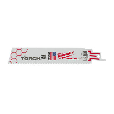 Milwaukee 48-00-5712 6" 10 TPI TORCH SAWZALL Blade for Thick Metal - 5 Pack