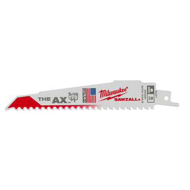 Milwaukee 48-00-8021 6" 5 TPI AX SAWZALL Blade for Wood with Nails - 25 Pack