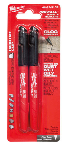 Milwaukee 48-22-3105 2 Pack INKZALL Black Fine Point Marker
