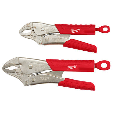 Milwaukee 48-22-3402 2Pc 7" & 10" Torque Lock Curved Jaw Locking Pliers Set With Grip