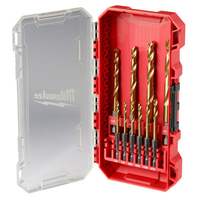 Milwaukee 48-89-4633 10 Pcs SHOCKWAVE Impact Duty RED HELIX Titanium Drill Bit Set