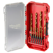 Load image into Gallery viewer, Milwaukee 48-89-4633 10 Pcs SHOCKWAVE Impact Duty RED HELIX Titanium Drill Bit Set