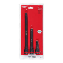 Load image into Gallery viewer, Milwaukee 49-66-6715 3 Pcs SHOCKWAVE Impact Duty 1/2&quot; Drive Extension Set
