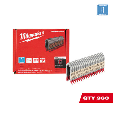 Milwaukee MPU112-960 1.5" 9 Gauge Galvanized Staples