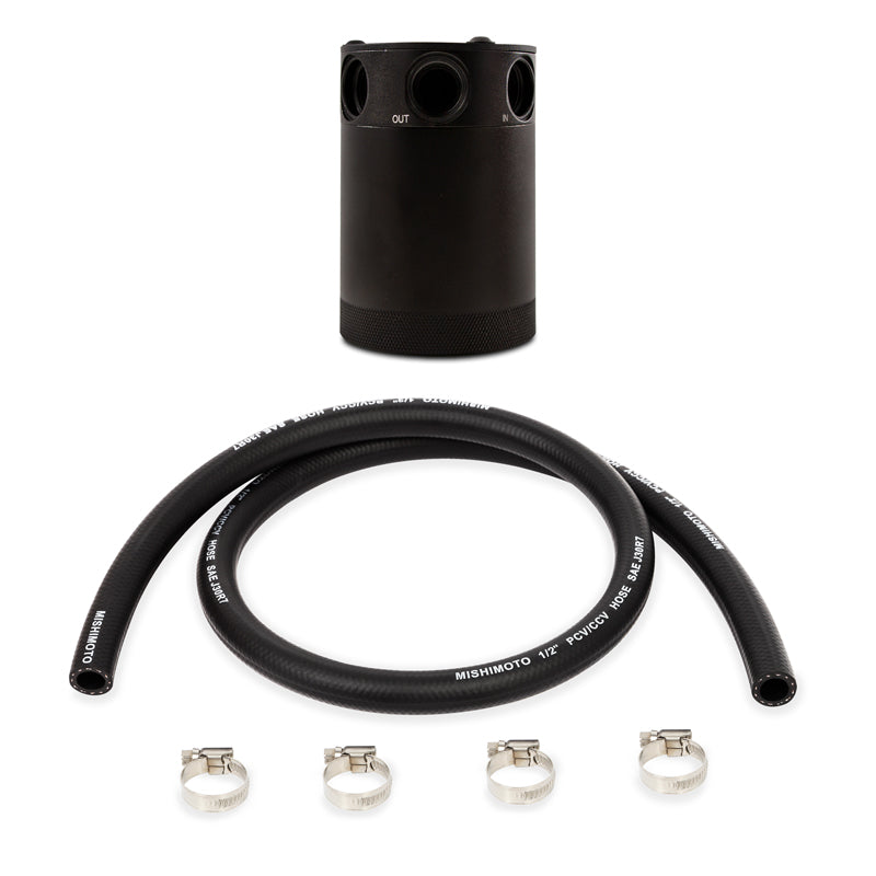 Mishimoto MMBCC-CBTHR-BK Compact Baffled Oil Catch Can, 3-Port