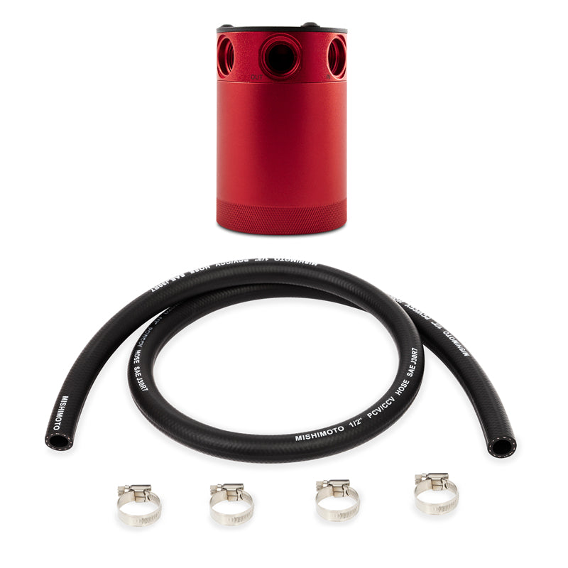 Mishimoto MMBCC-CBTHR-RD Compact Baffled Oil Catch Can, 3-Port