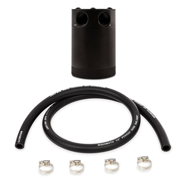 Mishimoto MMBCC-CBTWO-BK Compact Baffled Oil Catch Can, 2-Port
