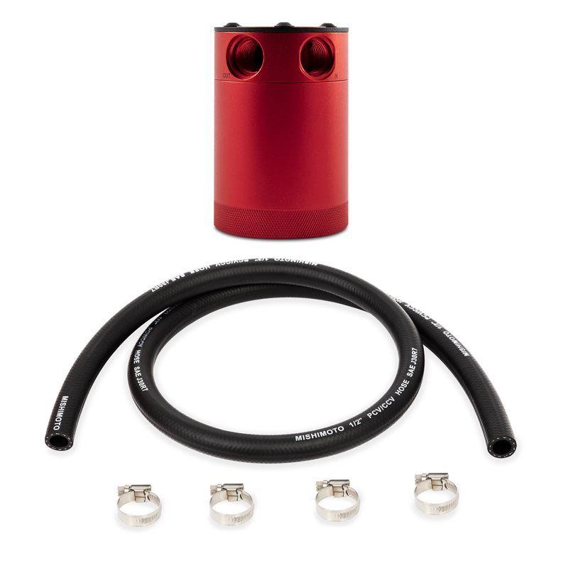 Mishimoto MMBCC-CBTWO-RD Compact Baffled Oil Catch Can, 2-Port