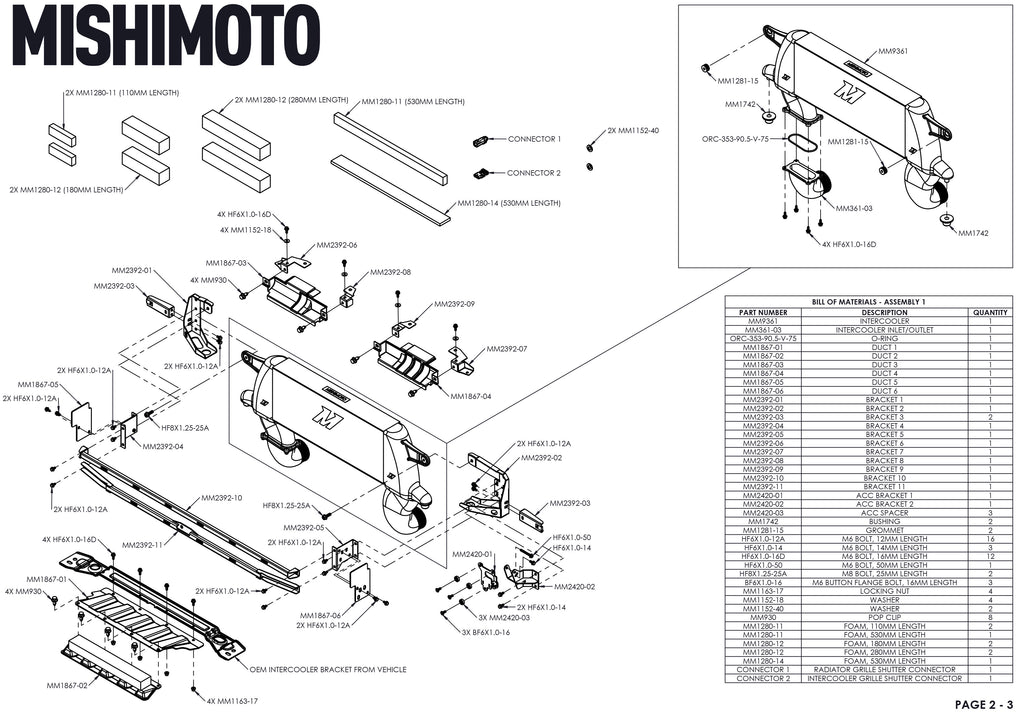 Mishimoto MMINT-BR23-21HKBKP for Select Ford Bronco