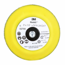 Load image into Gallery viewer, 3M 02700 Hookit™ Disc Pad, 02700, Yellow, 3in x 1/2in (76.2mm x 12.7mm)