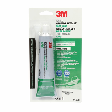 3M 05260 Marine Adhesive Sealant Fast Cure, White - 88mL