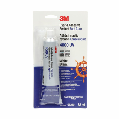 3M 05280 Marine Sealant Fast Cure, 4000 UV, White - 88mL