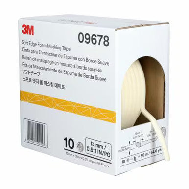 3M 09678 Soft Edge Foam Masking Tape, 1/2 in x 165 ft (13 mm x 50 m)