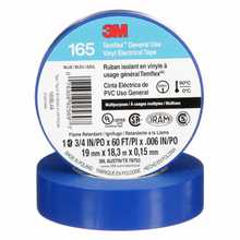 Load image into Gallery viewer, 3M 165BL4A Temflex™ General Use Vinyl Electrical Tape, Blue, 19mm x 18m x 0.15mm