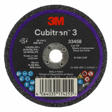 Load image into Gallery viewer, 3M 33458 Cubitron™ 3 Cut-Off Wheel, 75 mm x 1 mm x 9.53 mm (Qty 30)
