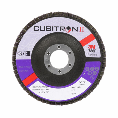 3M 33471 Cubitron™ II Flap Disc, 60+ Grit, 11.4cm x 2.25cm (Qty 5)