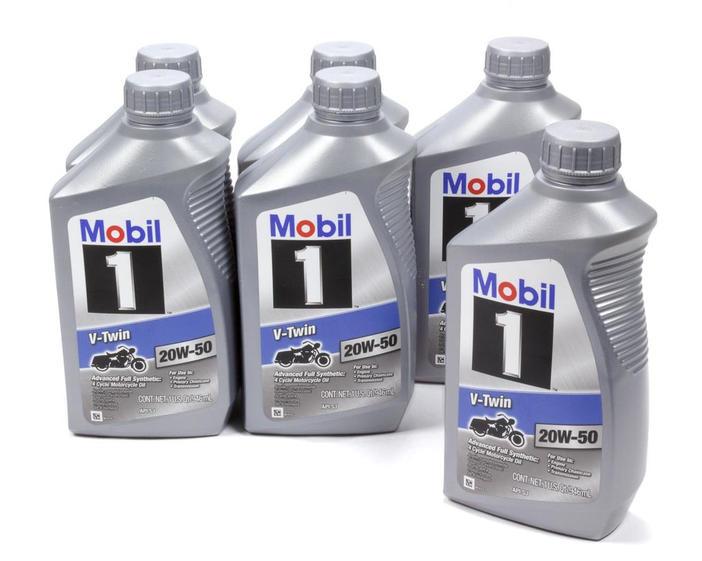MOBIL 1 112630 20w50 V-Twin Oil Case 6x1 Qt Motorcycle