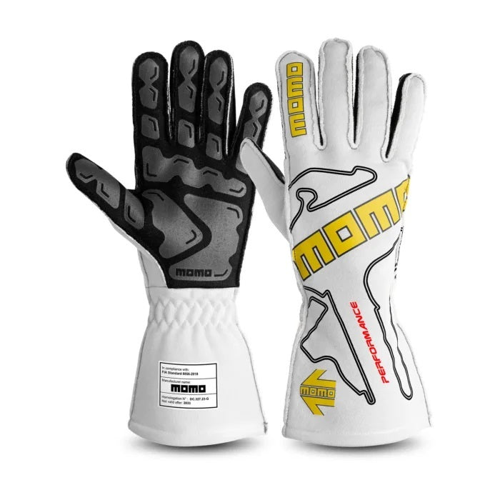 MOMO AUTOMOTIVE ACCESSORIES GUPERFOWHT12 Gloves Peformance White X-Large 12 FIA