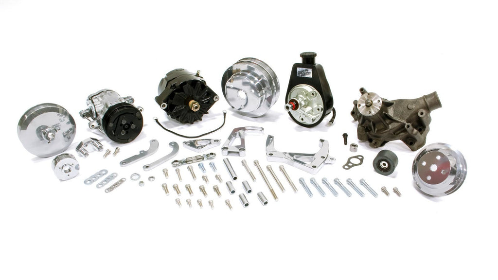MARCH PERFORMANCE 21690-09 SBC Sport Track Pulley System LWP Silver